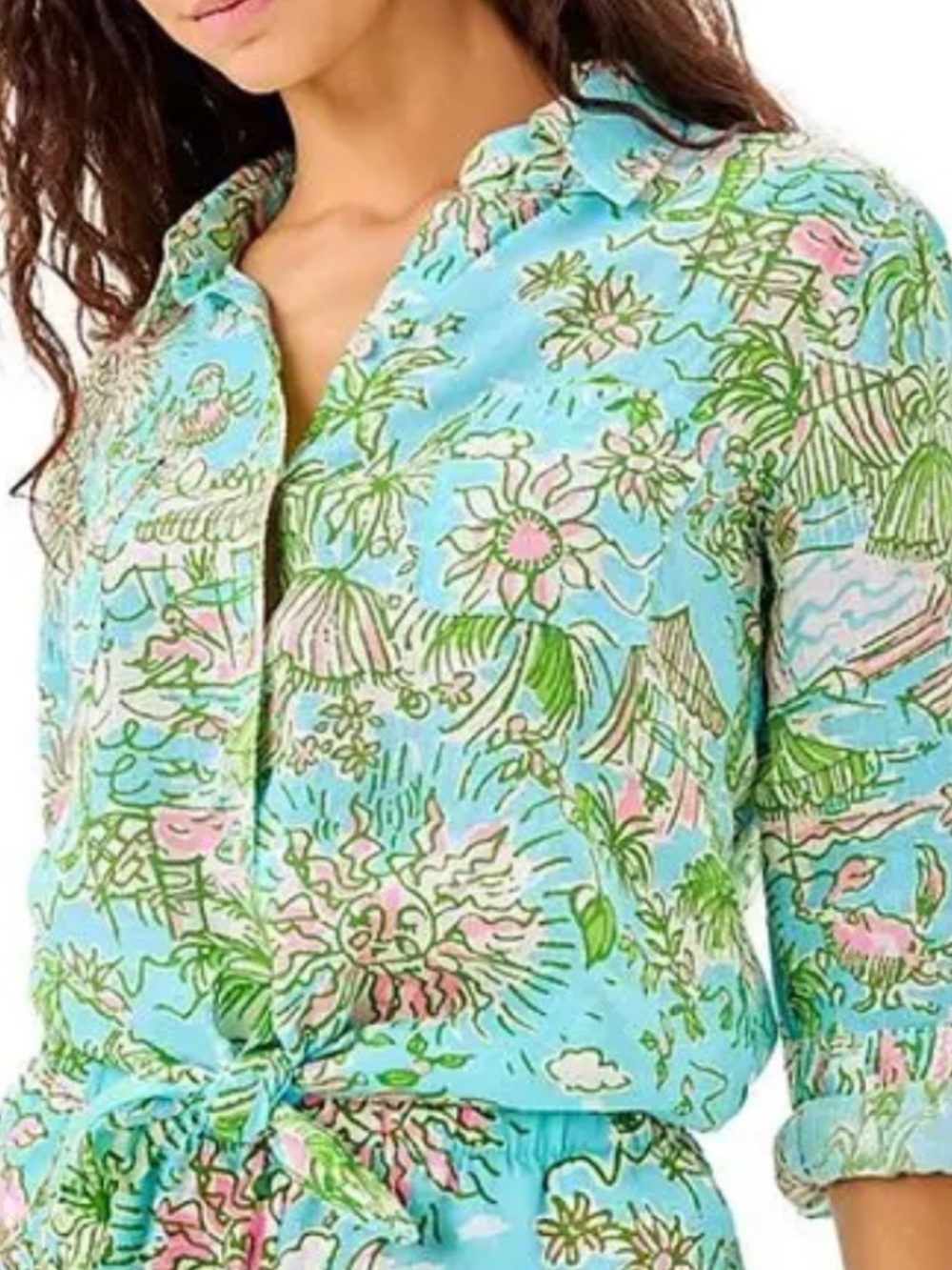 Lilly Pulitzer Sea View Button Down, size small